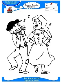 Çocuklar İçin Dansçı Boyama Sayfaları 
